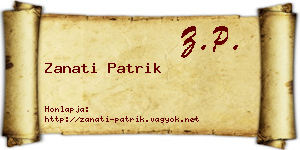 Zanati Patrik névjegykártya